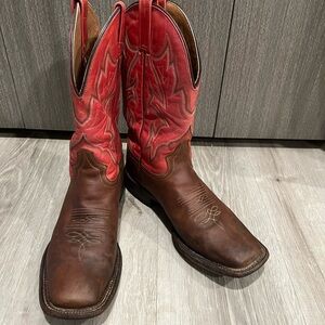 Stetson Red and Brown Western Cowboy Boots